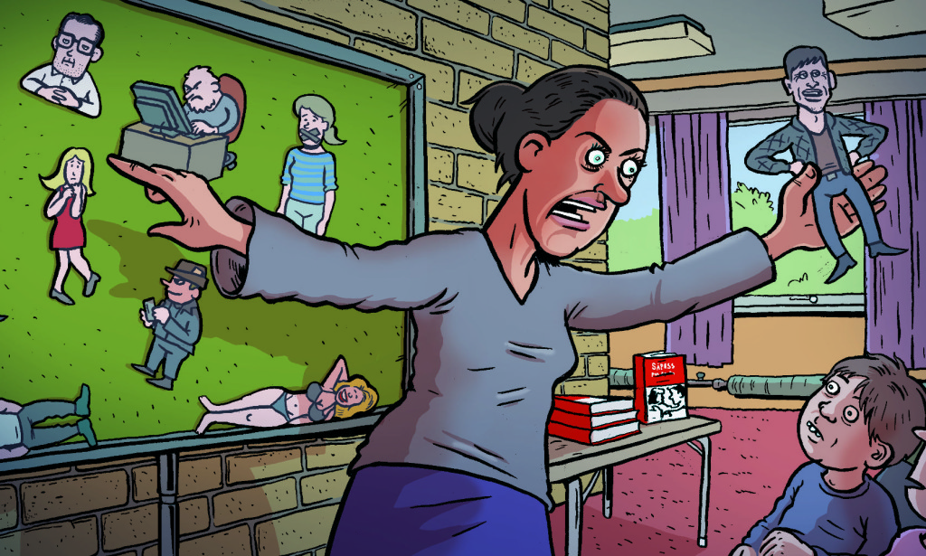 Tegning: Flu Harberg.